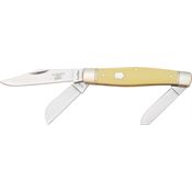 Rough Rider 603 Large Stockman Folding Pocket Knife with Yellow Synthetic Handle
