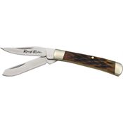 Rough Rider 807 Tiny Trapper Folding Pocket Knife with Amber Bone Handle