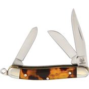 Rough Rider 812 Tiny Stockman Folding Pocket Knife with Imitation Tortoise Shell Handle