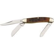 Rough Rider 814 Tiny Stockman Folding Pocket Knife with Amber Bone Handle