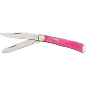 Rough Rider 830 Trapper Folding Pocket Knife with Pink Lemonade Bone Handle