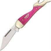 Rough Rider 837 Small Leg Folding Pocket Knife with Pink Lemonade Bone Handle