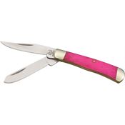 Rough Rider 839 Tiny Trapper Folding Pocket Knife with Pink Bone Handle