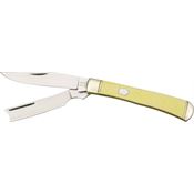 Rough Rider 892 Razor Trapper Folding Pocket Knife with Yellow Synthetic Handle