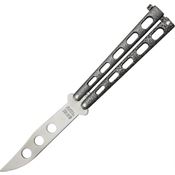 Bear & Son 114TR Butterfly Trainer Folding Pocket Knife with Silver Vein Die Cast Meal Handle