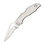 Byrd 04PS2 Meadowlark 2 Part Serrated Blade Lockback Folding Stainless Pocket Clip Knife Withstainless Handles
