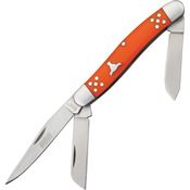 Cattlemans 0001OD Brahma Angus Stockman Folding Pocket Knife with Bright Orange Delrin Handle