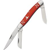 Cattlemans 0001RD Brangas Stockman Folding Pocket Knife with Burnt Orange Delrin Handle