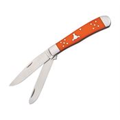 Cattlemans 0002OD Brahma Bull Trapper Folding Pocket Knife with Orange Delrin Handle