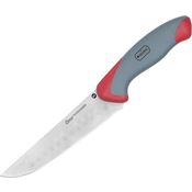 Clauss 18412 Titanium Chef's Kitchen Knife with Gray and Red Ergonomic Nylon Handle
