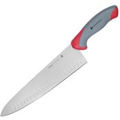 Clauss 18452 Titanium Chefs Kitchen Knife with Gray and Red Ergonomic Nylon Handle