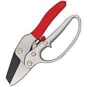 Clauss 20133 Heavy Duty Ratchet Pruner with Red Rubberized Cushion Polyamide Handle