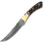 Damascus 1001 Skinner Fixed Damascus Steel Blade Knife with Stag Handles