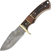Damascus 1022 Game Skinner Fixed Damascus Steel Blade Knife with Stag Handles