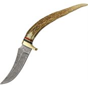 Damascus 1028 Tip Skinner Fixed Blade Knife