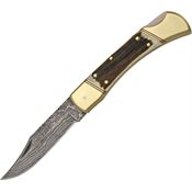 Damascus 1040 Filework Hunter Lockback Folding Pocket Knife