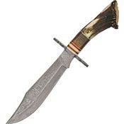 Damascus 1042 Crown Stag Hunter Fixed Blade Knife