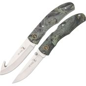 Elk Ridge 045 Hunting Set Fixed Blade Knife with Camo Finish Aluminum Handles - 2 Piece