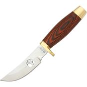 Elk Ridge 050 Small Hunter Fixed Blade Knife with Reddish Brown Rich Grain Wood Handles