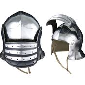 Get Dressed For Battle 344 Bellows Face Sallet Wearable 14 Gauge Steel Helmet with Liner