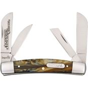 Imperial Schrade 15CON Congress Folding Pocket Knife with Amber Swirl Celluloid Handle
