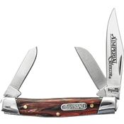 Imperial Schrade 15S Medium Stockman Folding Pocket Knife with Amber Swirl Celluloid Handle