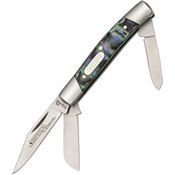 Imperial Schrade 19PRS Small Stockman Folding Pocket Knife with Purple and Abalone Swirl Celluloid Handle