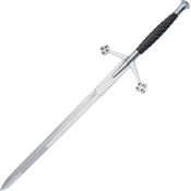 Pakistan 1070SL Silver Claymore Sword with Knurled Wood Handle