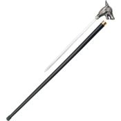 Pakistan 1087 Wolf Cane with Antique Silver Finish Cast Metal Handle