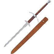 Pakistan 1097 Flamberge Sword with Brown Leather Handle