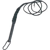 Pakistan 2873 Black Braided Authentic Leather 8 Ft. Bull Whips with Hang Strap