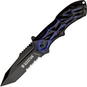 Smith & Wesson BLOP3TBLS Black Ops Assisted Opening Part Serrated Tanto Point Linerlock Folding Pocket Knife