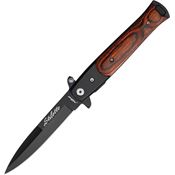 Tac Force 428WB 5 Inch Black Blade Folding Pocket Knife with Wood Handle