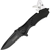 Tac Force 606B Rescue Assisted Opening Part Serrated Linerlock Folding Pocket Knife