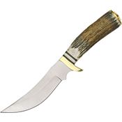 Steel Stag 7005 Mountain Hunter Fixed Blade Knife with Genuine Stag Round Design Handle