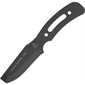TOPS JST01 Jensen Survival Tool Black Traction Coating Fixed Blade Knife with Skeletonized Handle