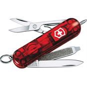 Swiss Army 06226TX1 Signature Lite Folding Pocket Knife with Translucent Ruby Handle