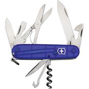 Swiss Army 13703T2033X1 Climber Folding Pocket Knife with Translucent Sapphire Handle