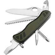 Swiss Army 08461MWCH033X Soldier Folding Pocket Knife with Black & Olive Green Rubberized Handle