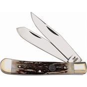 Hen & Rooster 312DS Trapper Deer Stag Folding Pocket Knife with Deer Stag Handle
