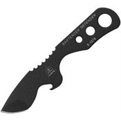 TOPS BAR01 Bartender Defender Fixed Black Traction Coating Blade Knife with Skeletonized Handle