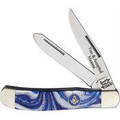 Bear & Son S907M Masonic Trapper Folding Pocket Knife with Swirl Celluloid Handle