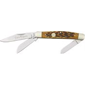 Boker 110726 Tree Brand Stockman Pocket Knife with Brown Jigged Bone Handle