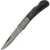 Magnum 01MB551DAM Damascus Blade Lockback Folding Pocket Knife with Black Smooth Bone Handle