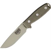 ESEE 4PKODT Model 4 Plain Edge Fixed Blade Knife with OD Green Canvas Micarta Handles