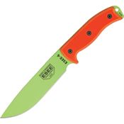 ESEE 6PVG Model 6 Plain Edge Fixed Blade Knife with Orange G-10 Handles