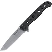 CRKT 10S M16 Tanto Framelock Folding Pocket Bead Blast Knife with Black Oxide Finish Stainless Handles