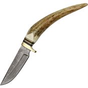 Damascus 1026 Buck Spike Fixed Blade Knife