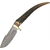 Damascus 1029 Stag Grip Hunter Fixed Blade Knife