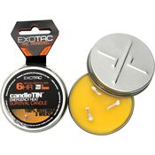 Exotac Fire Starters 2100HOT Six Hour Hot Burning Version Candletin Emergency Heat Survival Candle